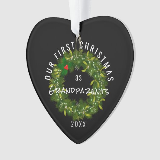 Onze Eerste Kerstmis als Grootouders Modern Custom Ornament (voorkant)