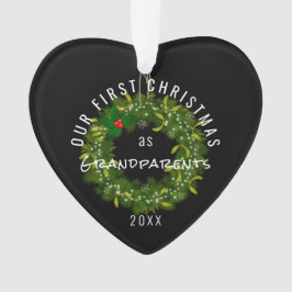 Onze Eerste Kerstmis als Grootouders Modern Custom Ornament