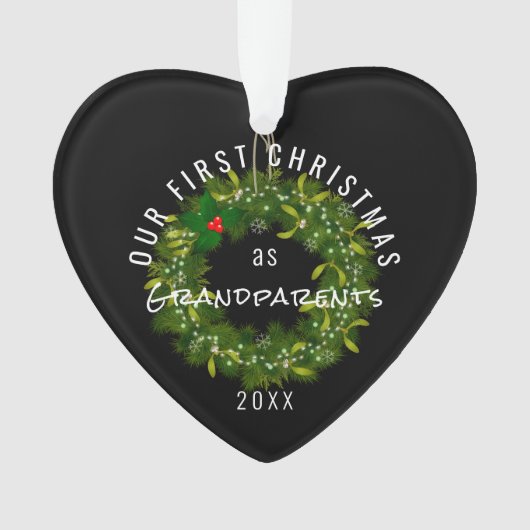 Onze Eerste Kerstmis als Grootouders Modern Custom Ornament (voorkant)