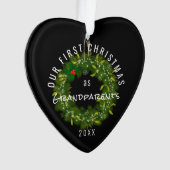 Onze Eerste Kerstmis als Grootouders Modern Custom Ornament (voorkant)