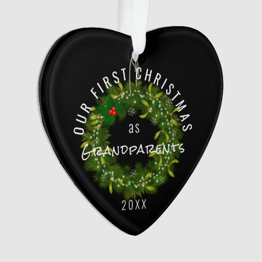 Onze Eerste Kerstmis als Grootouders Modern Custom Ornament (voorkant)