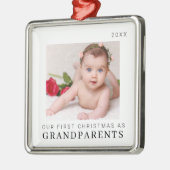 Onze eerste Kerstmis als Grootouders Modern Metalen Ornament (Links)