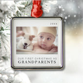 Onze eerste Kerstmis als Grootouders Modern Metalen Ornament