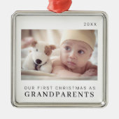 Onze eerste Kerstmis als Grootouders Modern Metalen Ornament (Voorkant)