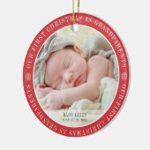 Onze Eerste Kerstmis Als Grootouders Moderne Foto Keramisch Ornament (Links)