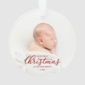 Onze Eerste Kerstmis Als Grootouders Rode Script Ornament (achterkant)