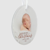 Onze Eerste Kerstmis Als Grootouders Roze Goud Fol Ornament (voorkant)