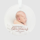 Onze Eerste Kerstmis Als Grootouders Roze Goud Fol Ornament (achterkant)