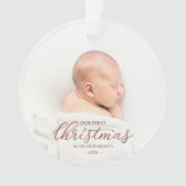 Onze Eerste Kerstmis Als Grootouders Roze Goud Fol Ornament (voorkant)