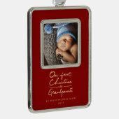 Onze eerste Kerstmis als grootouders... Verzilverd Omlijst Ornament (Rechts)