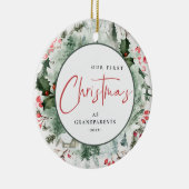 Onze eerste Kerstmis als grootouders, weesfoto Keramisch Ornament (Rechts)