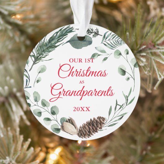 Onze eerste Kerstmis als Grootouders Winter Wreate Ornament (Boom)
