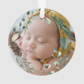 Onze eerste Kerstmis als Grootouders Winter Wreate Ornament (achterkant)