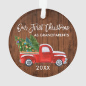 Onze eerste Kerstmis als grootouders wood Truck Ornament (achterkant)