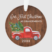 Onze eerste Kerstmis als grootouders wood Truck Ornament (voorkant)
