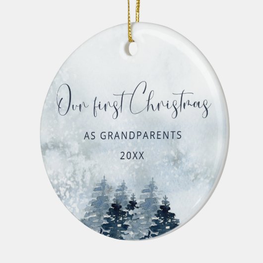 Onze eerste Kerstmis als grootouderversiering Keramisch Ornament (Links)