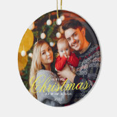 Onze Eerste Kerstmis als MAM en PA met Foto Keramisch Ornament (Links)