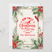 Onze Eerste Kerstmis als Mam en Pap Feestdagenkaart (Voorkant)