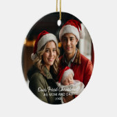 Onze Eerste Kerstmis als Mam en Pap Foto Keramisch Ornament (Rechts)