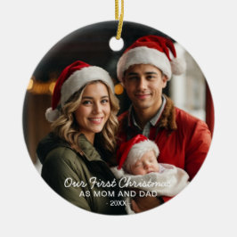 Onze Eerste Kerstmis als Mam en Pap Foto Keramisch Ornament