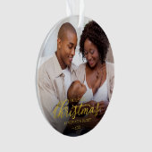 Onze eerste Kerstmis als Mam en Pap Gold Foil Ornament (voorkant)