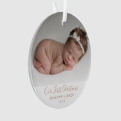 Onze eerste Kerstmis als mama en papa| Cream Ornament (voorkant)