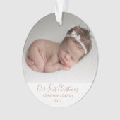 Onze eerste Kerstmis als mama en papa| Cream Ornament (voorkant)