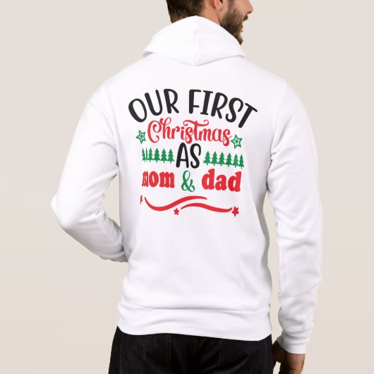 Onze eerste Kerstmis als mama en papa Hoodie (Achterkant)