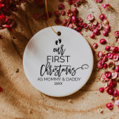 Onze eerste Kerstmis als mama en papa Keramisch Ornament