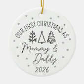 Onze Eerste Kerstmis Als Mamma en Papa Keramisch Ornament (Voorkant)