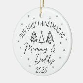 Onze Eerste Kerstmis Als Mamma en Papa Keramisch Ornament (Links)