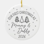 Onze Eerste Kerstmis Als Mamma en Papa Keramisch Ornament (Achterkant)