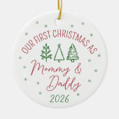 Onze Eerste Kerstmis Als Mamma en Papa Keramisch Ornament (Voorkant)