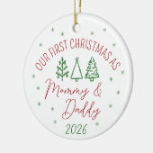 Onze Eerste Kerstmis Als Mamma en Papa Keramisch Ornament (Links)
