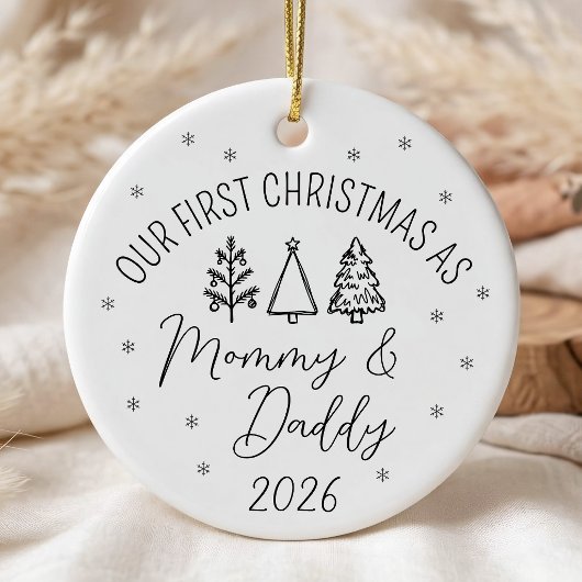 Onze Eerste Kerstmis Als Mamma en Papa Keramisch Ornament