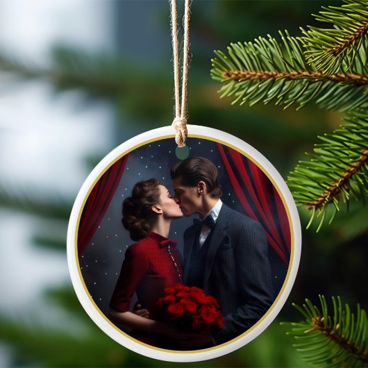 Onze Eerste Kerstmis als man en vrouw Keramisch Ornament