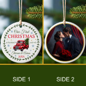 Onze Eerste Kerstmis als man en vrouw Keramisch Ornament