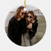 Onze Eerste Kerstmis Als Meneer en Mevrouw Jonggeh Keramisch Ornament (Achterkant)