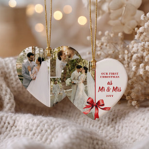 Onze Eerste Kerstmis als Meneer & Mevrouw 4 Foto R Keramisch Ornament