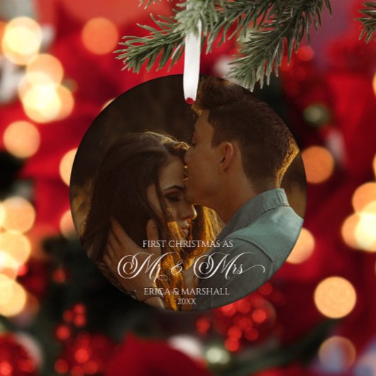 Onze Eerste Kerstmis Als Meneer & Mevrouw Aangepas Keramisch Ornament