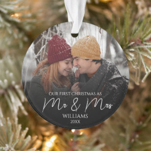 Onze Eerste Kerstmis Als Meneer & Mevrouw Elegante Ornament
