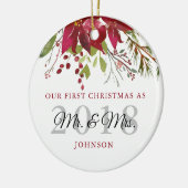 Onze Eerste Kerstmis Als Meneer & Mevrouw Nieuwget Keramisch Ornament (Links)