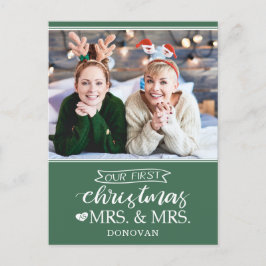 Onze eerste Kerstmis als mevrouw en mevrouw newlyw Feestdagenkaart