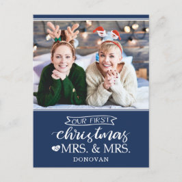 Onze eerste Kerstmis als mevrouw en mevrouw newlyw Feestdagenkaart