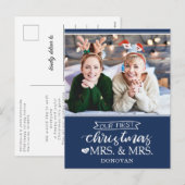 Onze eerste Kerstmis als mevrouw en mevrouw newlyw Feestdagenkaart (Voorkant / Achterkant)