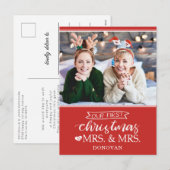 Onze eerste Kerstmis als mevrouw en mevrouw newlyw Feestdagenkaart (Voorkant / Achterkant)