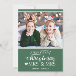 Onze eerste Kerstmis als mevrouw Lgbt Holiday Kaar Feestdagenkaart