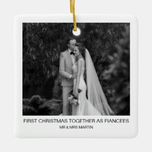 Onze Eerste Kerstmis als Mijnheer & Mevrouw Huweli Keramisch Ornament