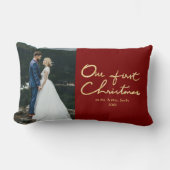 Onze eerste Kerstmis als Mr. en mevrouw |Foto Pas  Kussen (Voorkant)