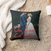 Onze eerste Kerstmis als Mr. en mevrouw | Weddenfo Kussen (Deken)